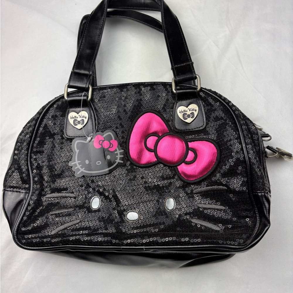 Hello Kitty Black and Pink Sequin Shoulder Bag